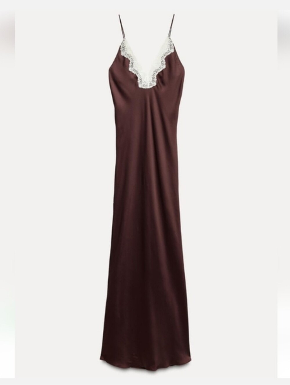 Zara satin lace slip maxi long dress size M - Picture 13 of 14